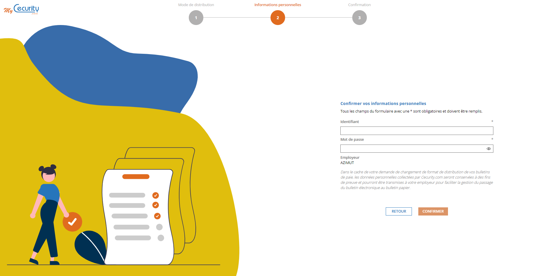 Page de confirmation refus des CGU