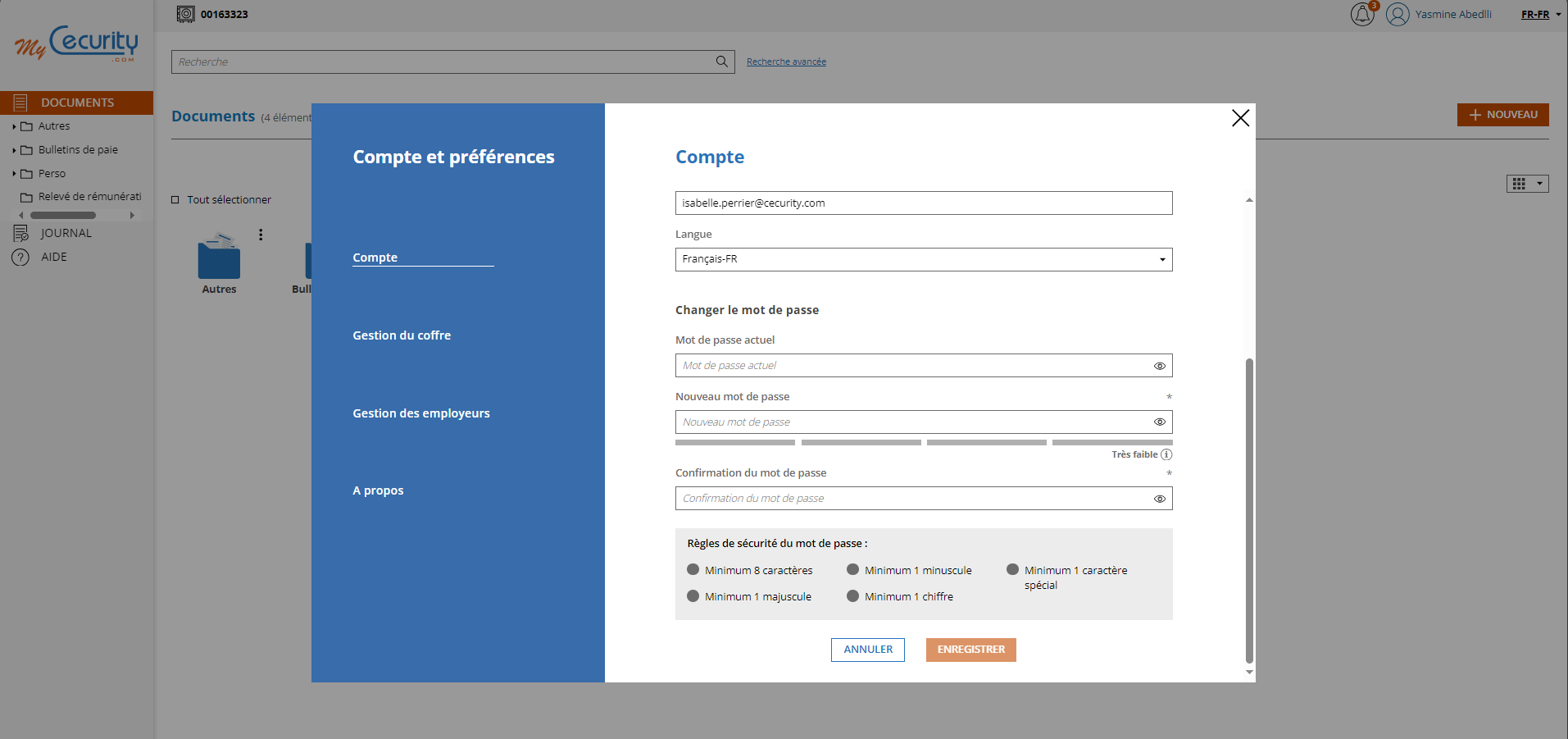 Module changement de mot de passe